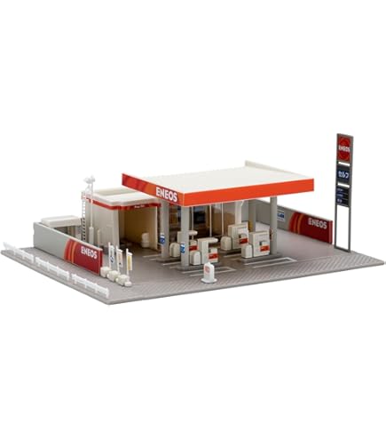 TWO Detailed Tomix N Scale 4043 Office Building PLUS 4066 GAS STATION MIB