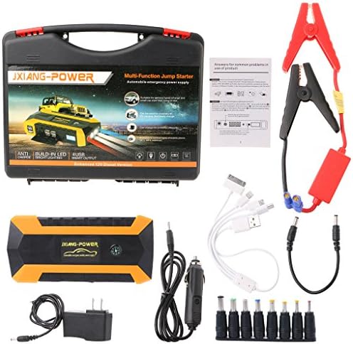 Autones 89800mAh Car Charger,4 USB Portable Car Jump Starter Pack Booster Charger Battery Power Bank,600A Peak Current(Yellow)