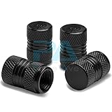 PA Aluminum Alloy Wheel Tire Valve Stem Caps (Black)