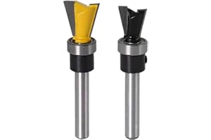 Eyech 2pc Dovetail Router Bit Set 1/4 Inch Shank Dovetail Joint Router Bit with Bearing |1/2 and 5/8 Inch Cutting Diameter