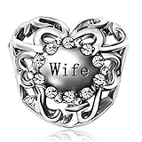 JMQJewelry Heart Wife Charm Birthstone April Christmas Charms Bead For Bracelets