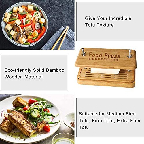 Bamboo Tofu Press, Bamboo Tofu Press Maker with Tofu Strainer and Water