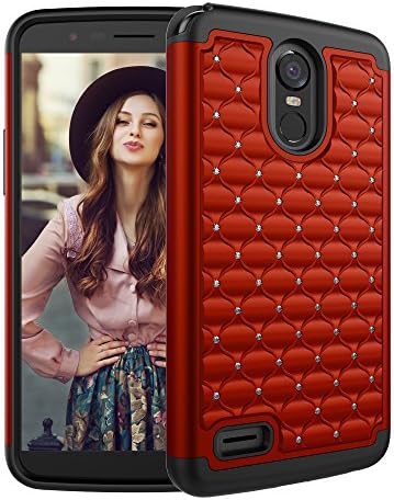 LG Stylo 3 Case,LG Stylo 3 Plus Case,Dake Dual Layer Defender Heavy Duty Shockproof Protective Case for LG Stylus 3 (Red)