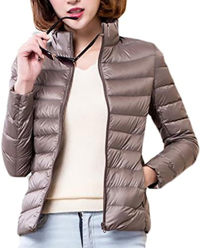 CBTLVSN Women's Packable Down Stand Collar Ultralight Short Puffer Coat