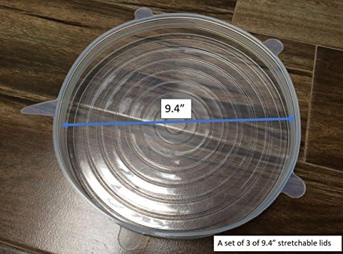 Mittelain Silicone Stretch Lids, 9.4" (24cm) in Diameter - 3 pack