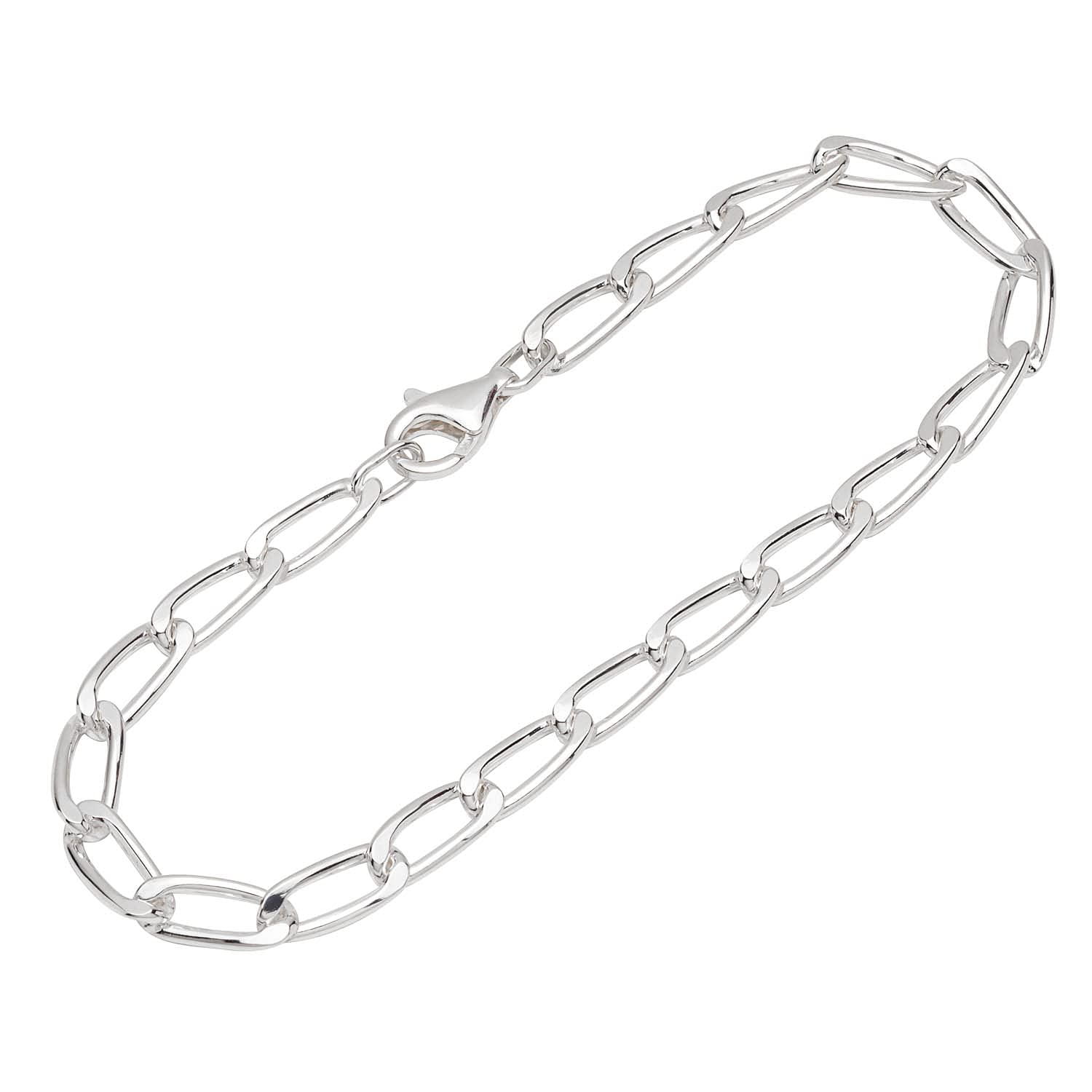 NKlaus bracelet 925 sterling silver 22cm long armour chain pressed men bangle chain 12139