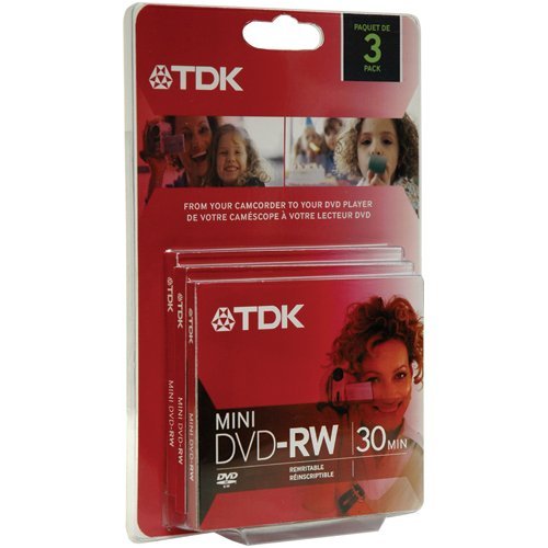 TDK 4X DVD-RW 8CM 1.4 GB DVD-RW 3 Pack in Jewel Case