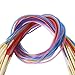 ROSENICE Knitting Needles 18 Pairs 80cm Bamboo Tube Circular Colorful Crochet Needles Knitting Set