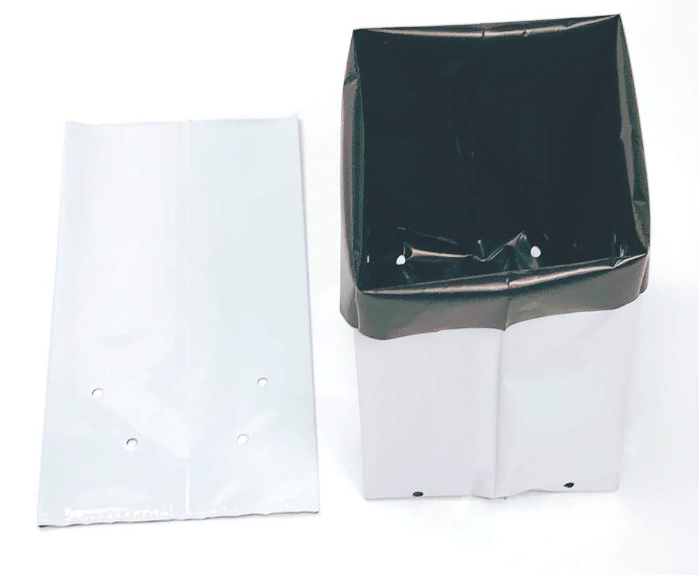 HORTIPOTS 3 Gallon Grow Bags Made of Black White Poly Film (50 Pieces per Pack)