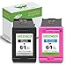 GREENBOX Re-Manufactured Ink Cartridge Replacement for HP 61XL 61 XL Used in Envy 4500 5530 5534 5535, Deskjet 2540 1000 1010 1512 1510 Officejet 4632 4634 4635 Printer (1 Black 1 Tri-Color)