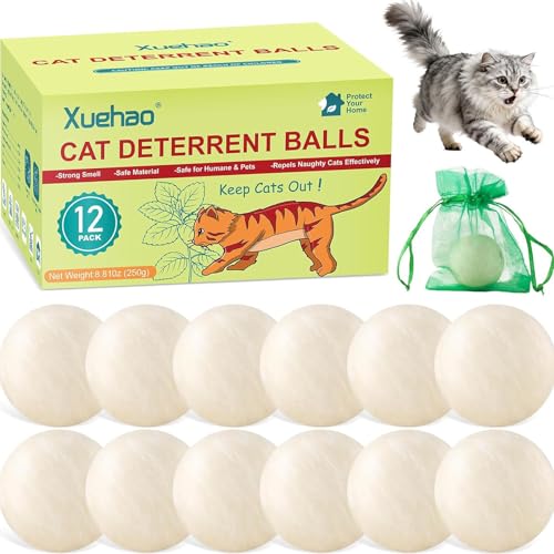 12PCS-Natural Outdoor Cat Repellent Balls,Cat Deterrent Outdoor – Effectively Protect Your Yard, Garden, and Lawn from Unwanted Cat Scratching, Digging & Spraying (L1)
