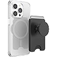 PopSockets Phone Wallet with Expanding Grip and Adapter Ring for MagSafe, Phone Card Holder, Wireless Charging Compatible, Wa