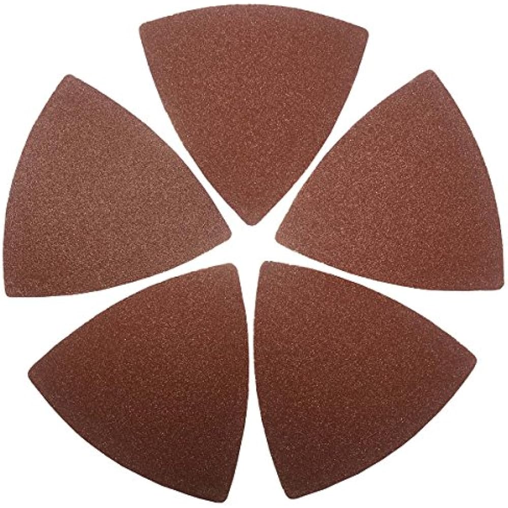 60 Pcs 100 Grits Triangular 31/8 Inch 80mm Hook " Loop Multi Tool