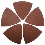 XXGO 60 Pcs 120 Grits Triangular 3-1/8 Inch 80mm Hook & Loop Oscillating Tool Sandpaper for Wood Sanding Fit 3-1/8 Inch Triangle Oscillating Multi Tool Sanding Pad XG8020120