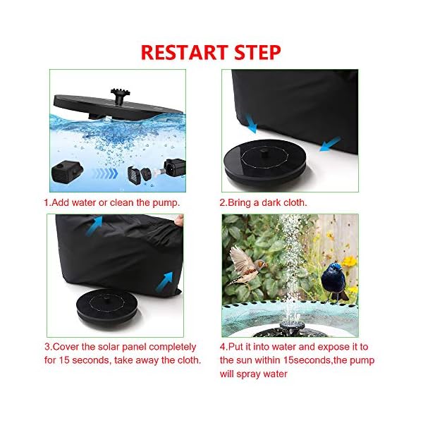 Solar-Fountain-PumpFloating-Outdoor-FountainFree-Standing-1W-Bird-Bath-Fountain-Pump-for-Garden-and-Patio-Solar-Panel-Kit-Water-Pump Solar Fountain Pump,Floating Outdoor Fountain,Free Standing 1W Bird Bath Fountain Pump for Garden and Patio, Solar Panel…