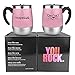 LEADNOVO Update Self Stirring Mug Auto Self Mixing Stainless Steel Cup for Bulletproof/Keto Coffee/Tea/Hot Chocolate/Milk/Cocoa Protein Shaker Mug for Office/Kitchen/Travel/Home Life (Pink)