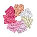BERON Pack of 7 6” Handmade Baby Girl Silk Crochet Tutu Tube Top Chest Wrap for Toddler Infants (AID27-A)