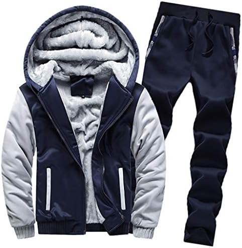 Toponly Men's Athletic Tracksuit Set Warm Running Jogging Sportwear Sweat Suit