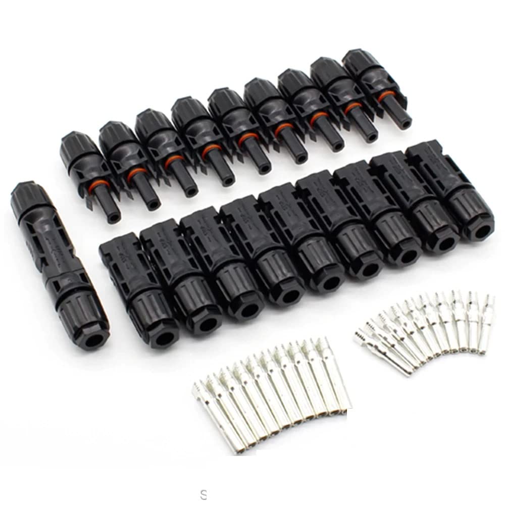 Xample® 10 Pairs of Solar Panel Cable Connectors Male Female Compatible with MC4