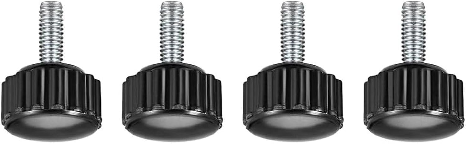 Boxonly Knurled Thumb Screw for Saw Drill Press Lathe and Routing Jigs Packaging Machinery Printing Equipment Clamping Knobs Grip Threaded Hand Bolt Knobs M4 x 10mm 4pcs — image 1