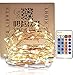 QUALIZZI Starry Lights with Remote Control/Dimmable (33 Feet /100 LEDs). Very Pretty Bright Fairy Light Lights on LED Copper Wire Indoor String Lights. Enjoy Magic Decorative Garlands All Year Around