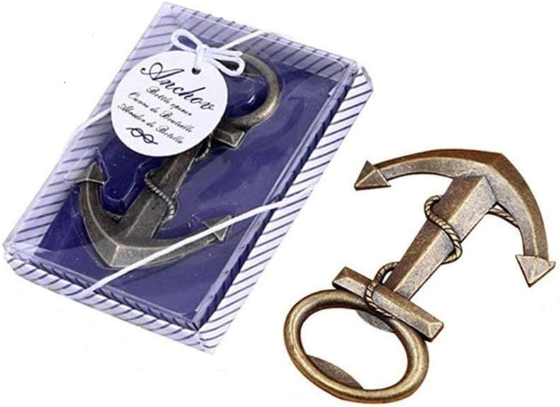 Guihe 6PCS Skeleton Nautical Anchor Bottle Opener Wedding Favor Gift Party Favor for Guests with Exquisite Packaging