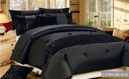 Luxurious Cathy 3pcs Quilted Bed Spread Comforter Set Taffeta