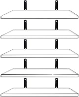 Mardili Wood Wall Shelves Rustic Set of 5 White 42x15x1.5 cm