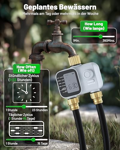 Unistyle Irrigation Computer 2 Outputs | New Edition 2026 - Automatic Garden Watering, Easy and Intuitive Operation, Brass Connection in Heavy Design, Flexible Irrigation Programs
