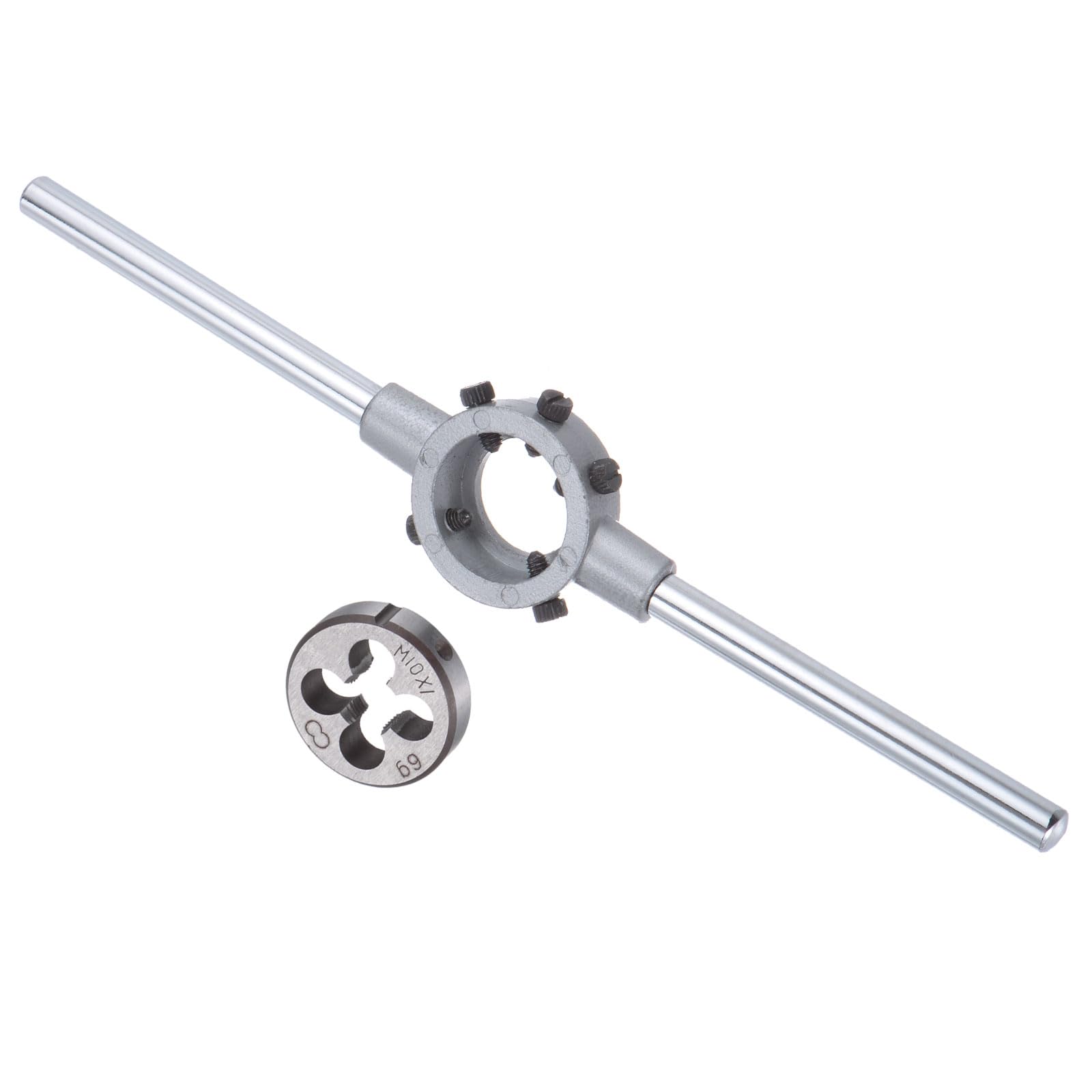 CoCud Die Stock Handle Set, M10x1 Thread Die & Fit 30mm OD / M10-M11 Die Wrench Tool Kit - (Applications: for Threading Repairing), 1-Set