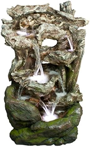 MyEasyShopping 39 Inch Tiered Rainforest Waterfall Fountain With Led Lights