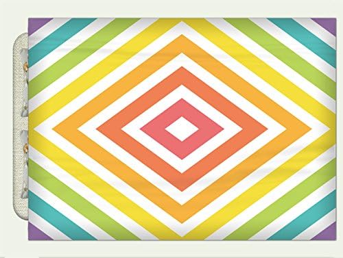 Ankeru Flannel Throw Blanket Abstract Geometric Pattern With Inner Square Shaped Stripes Rectangles Rhombus Graphic Multicolor Autumn Winter Warm Double Sides Print Blanketry, 87"W x 59"H