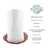 Baby Tooshy Bamboo Cloth Diaper Liners/Wipes for Easy Cloth Diapering, Flushable/Natural/Gentle on Baby's Skin, Dye and Fragrance Free, 100 Sheets