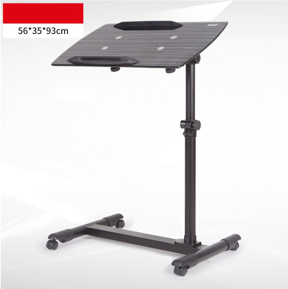 Desks DD Tempered Glass Computer Bedside Table Removable\liftable Lazy Table Wheeled Table -Workbench