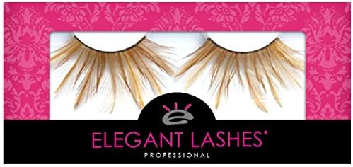 F138 Premium Brown/Caramel/Tan Feather False Eyelashes Halloween Dance Rave Costume
