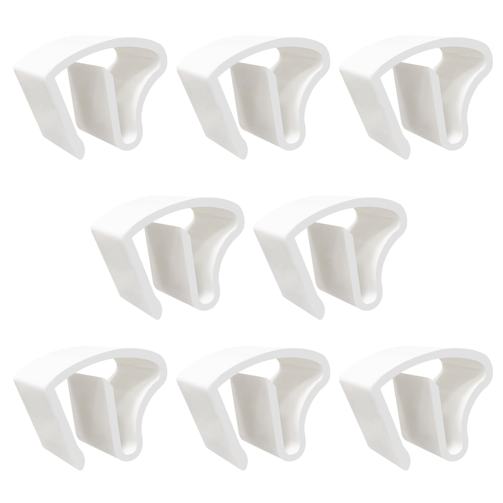 Pack of 8 universal plastic clamp holders for aluminium blinds, mounting without screws and drilling