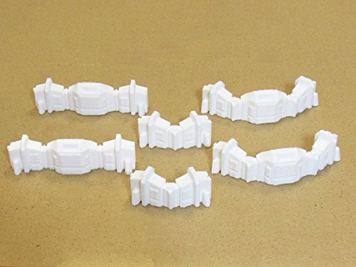 Connecting Barricade Wall Set, Terrain Scenery for Tabletop 28mm Miniatures Wargame, 3D Printed and Paintable, EnderToys