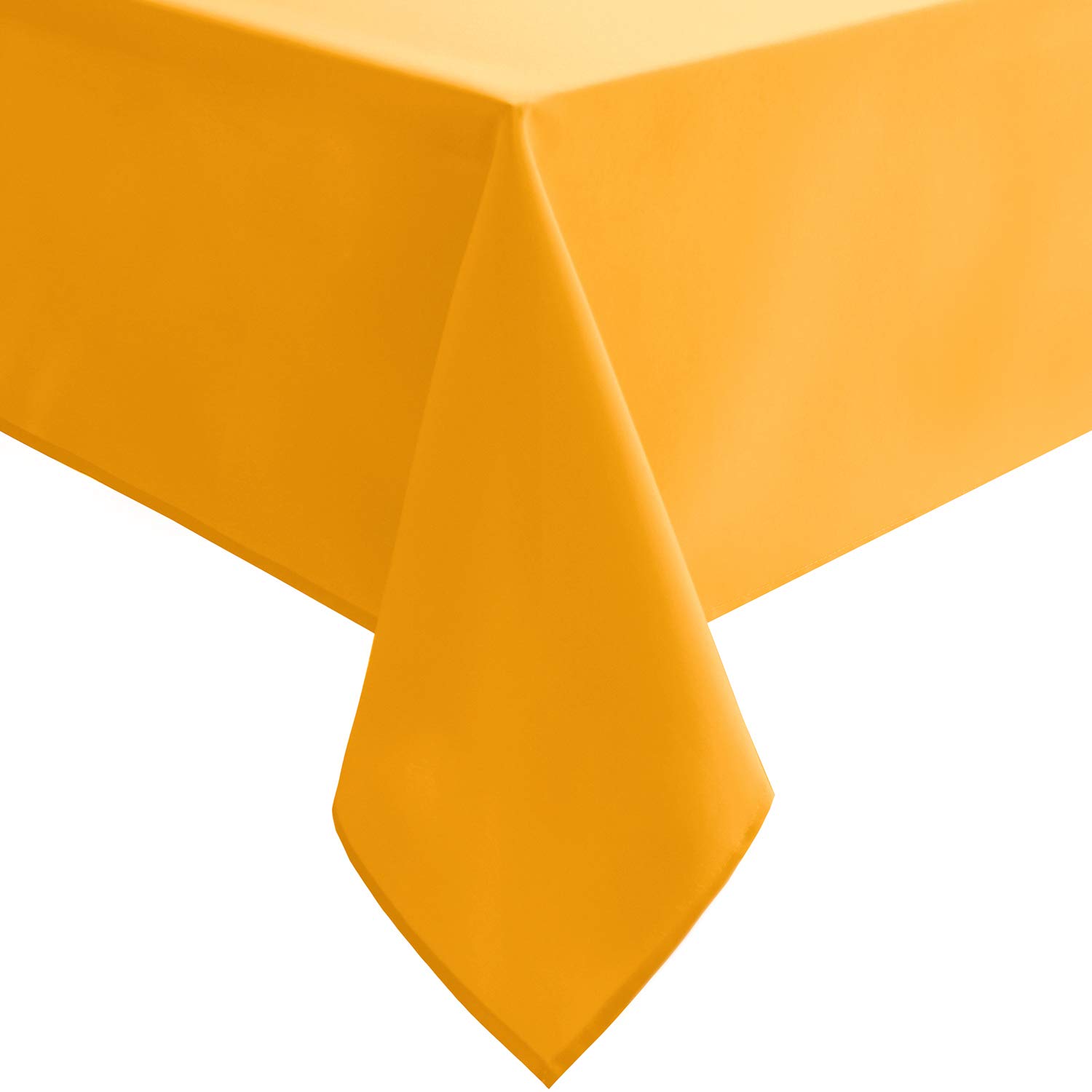Hiasan Solid Square Tablecloth - Waterproof and Spillproof Washable Table Cloth for Dining Tables, Orange Yellow, 54 x 54 Inch — image 1