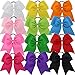 7.5in Larger Jumbo Goody Cheer Bows Hair Ties Cheerleading Pony Tail Holder Elastic Head Loop For Girls Uniform Infant Accessories 12 Color Set