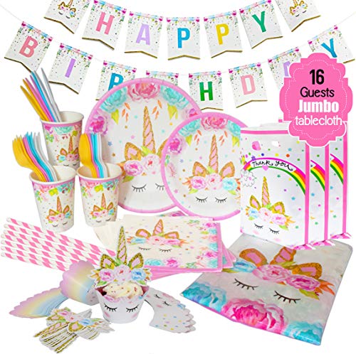 ecoZen Lifestyle Ultimate Unicorn Party Supplies for Birthday Party | Best Value Unicorn Decorations Set That Give to Make a Magical Memorable Party
