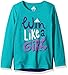 adidas Little Girls' Toddler Long Sleeve Girly Tee Shirt, Shock Green, 2T