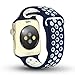 Apple Watch Band - Ostart Soft Silicone Nike+ Sport Style Replacement iWatch Strap band for Apple Wrist Watch (38mm Blue+White)