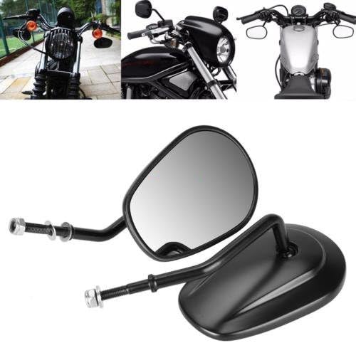 PanelTech Black Thread Teardrop Rearview Side Mirrors for Harley Dyna Fatboy Sportster Rocker Softail Electra Glide Road Glide Street Glide Road King XL 883