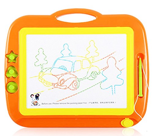 Holy Stone Magnetic Drawing Board Erasable Colorful Doodle Sketch Large Size Upgraded Version,Color Orange