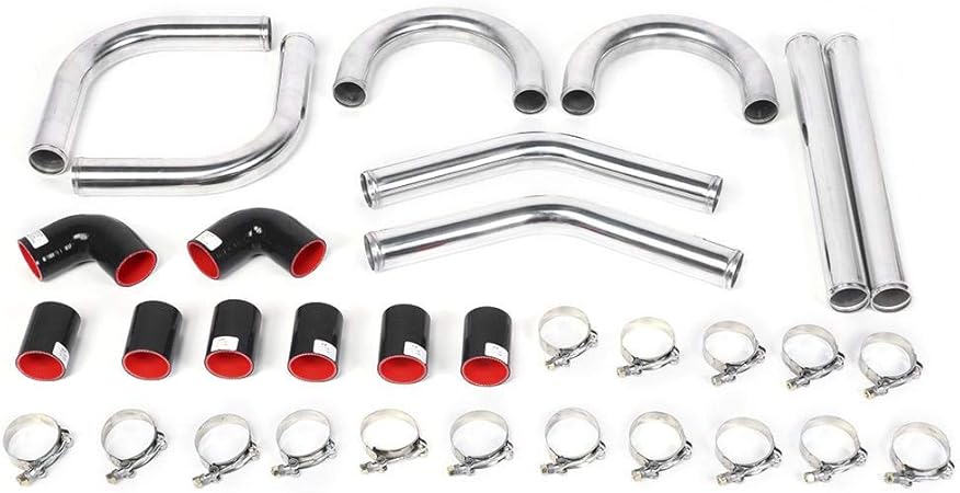 Amazon インタークーラーパイプ インタークーラー配管 インタークーラーシリコンホース 車の改造 2インチ ターボ配管キット アルミニウムパイプ シリコンパイプ 32点セット インタークーラー 車 バイク