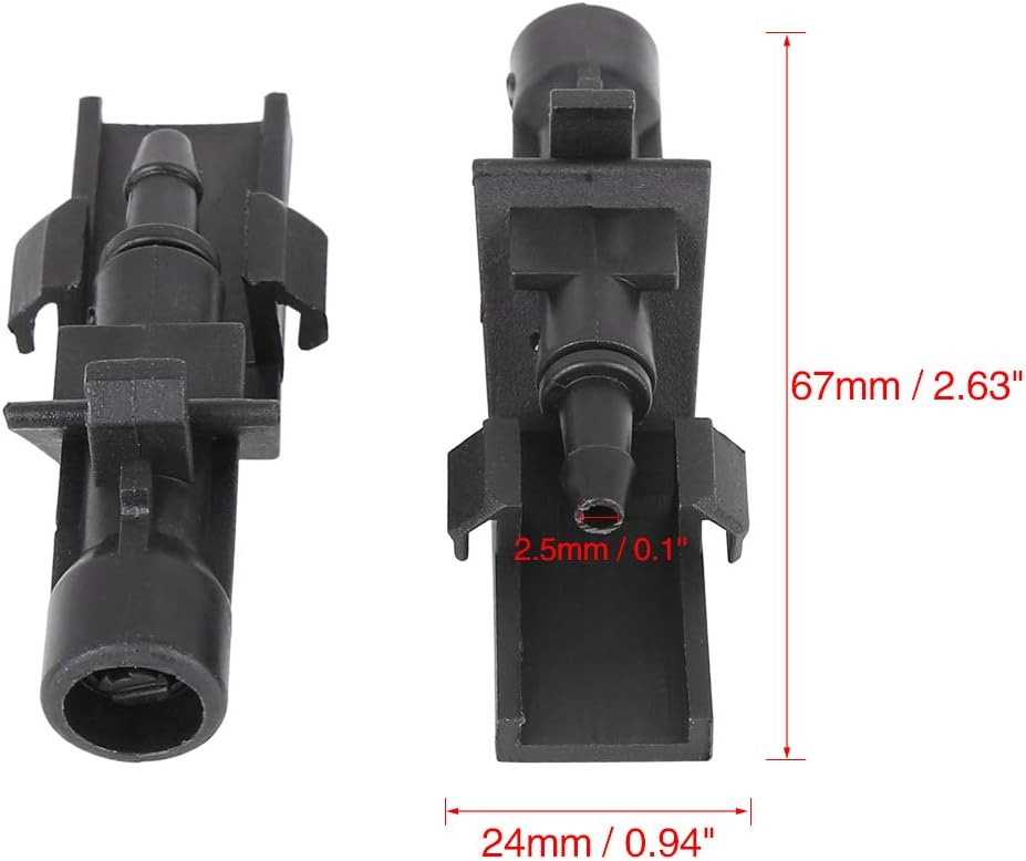 X AUTOHAUX 2pcs 76810TP6A01 Windshield Washer Nozzle Jet Spray for H onda HR-V, Black, 2.63"x0.94"x1.02" - Image 3