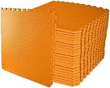 ComFy Mat Interlocking Puzzle Floor Mats 24x24 Orange 6 Tiles Non Slip 60x60cm