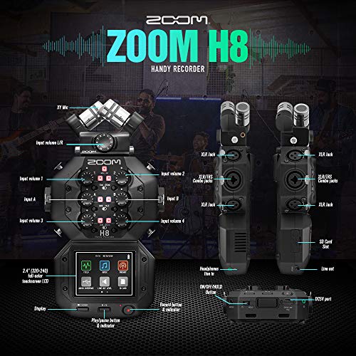 Zoom H8 8Input / 12Track Portable Handy Recorder USB Audio