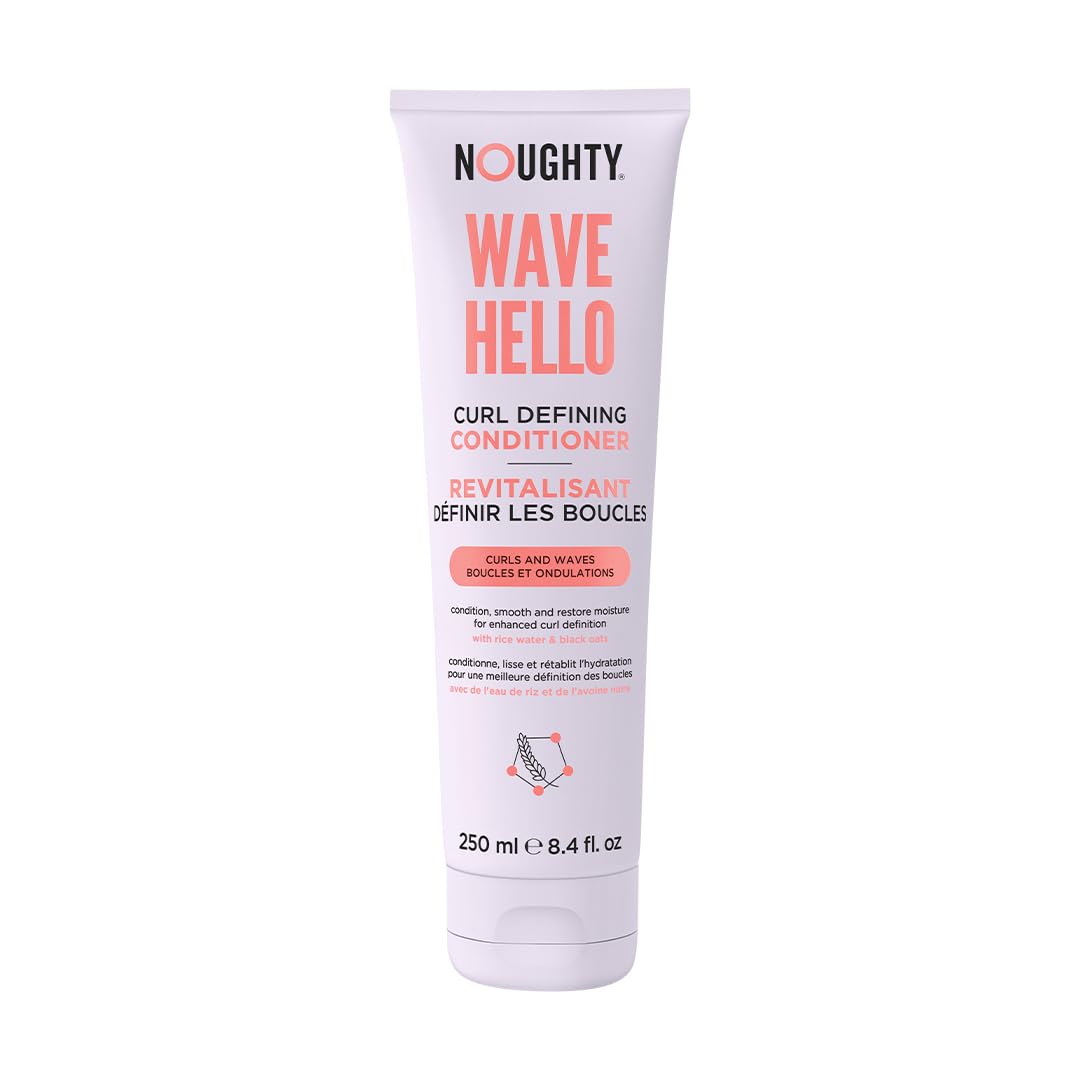 Noughty Wave Hello Curl Defining Conditioner, 97% Natural Sulphate Free Vegan Haircare, Vitamin Rich Formula for Curly & Wavy Hair (250ml), (Pack of 1)