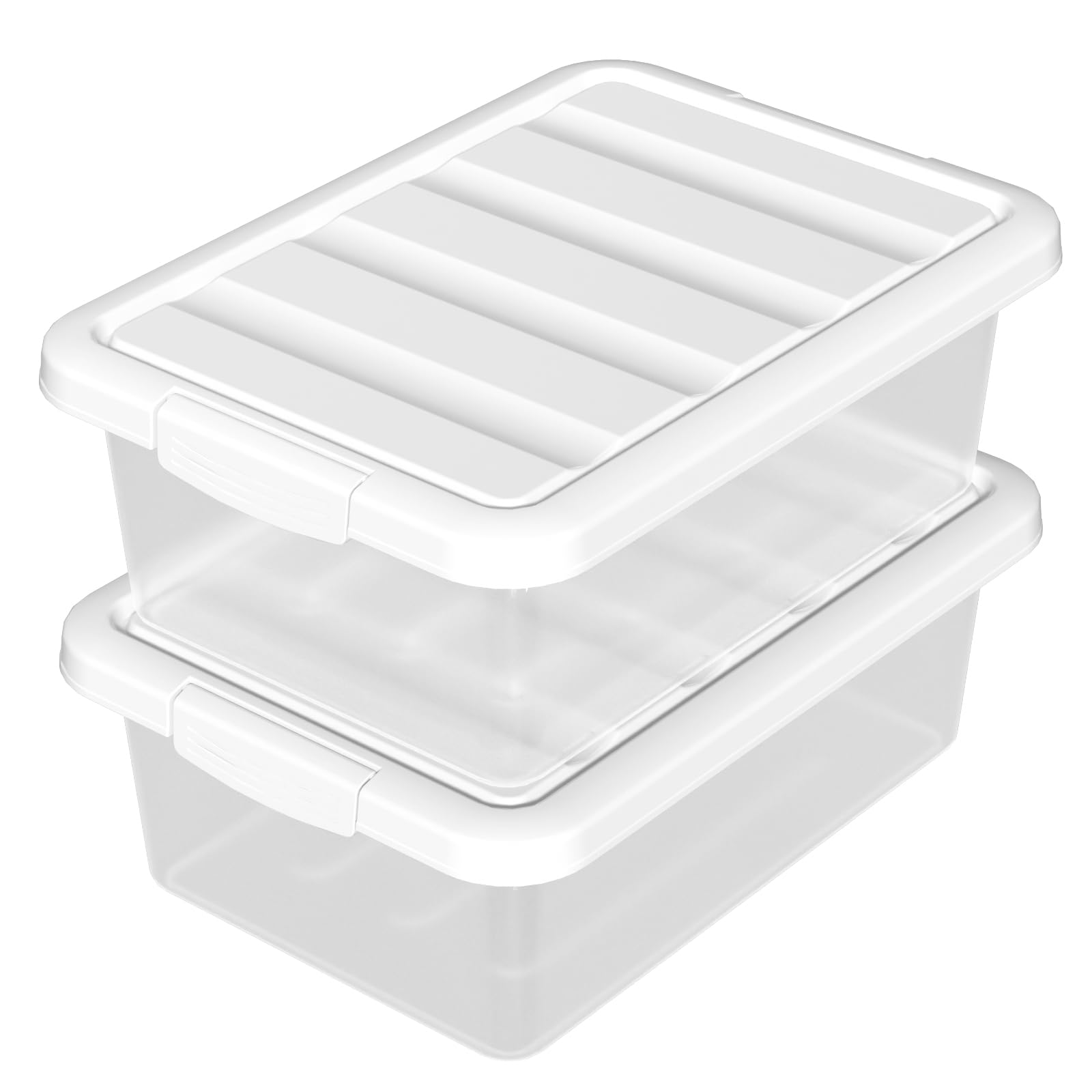 Ucake 14 L Plastic Storage Box with Lids, Clear Plastic Box with Lid, 2 Packs